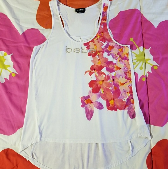 🌹😍 bebe Pink Orchids Racerback Tank - Picture 5 of 8